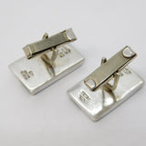 Pair of Sterling Silver Onyx Set Gents Cufflinks Vintage c1970 Mexican