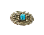 Silver Plated Egyptian Scarab Beetle Form Souvenir Brooch Antique c1930