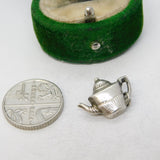 Sterling Silver Fluted Teapot Charm Pendant Vintage c1970