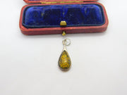 Sterling Silver and Green Amber Charm Pendant Vintage c1970