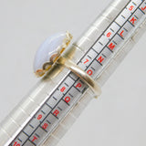 Sterling Silver Blue Lace Agate Adjustable Dress Ring Vintage c1970 Size O 1/2