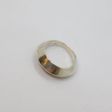 Sterling Silver Two-Tone Peaked Graduating Ring Modern 1991 London Size N 1/2