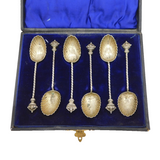 Boxed Set of Sterling Silver Queen Victoria Jubilee Teaspoons Antique 1896
