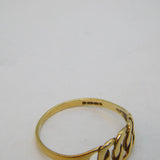 9ct Yellow Gold Knotted Rope Band Ring Vintage London
