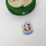 Sterling Silver & Enamel Devon Shield Charm Pendant Vintage c1970