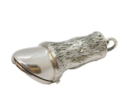 Sterling Silver Novelty Horse Hoof Vesta Case Vintage Birmingham c1990s