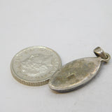 Sterling Silver Pink Mother of Pearl Charm Pendant Vintage c1970s