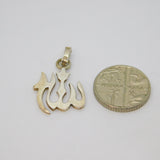 Sterling Silver Arabic Style Symbol Charm Pendant Vintage c1970