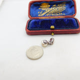 Sterling Silver Pearl Drop Charm Pendant Vintage c1970