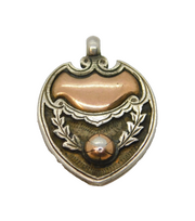 Gold On Sterling Silver Fob Medal Antique Hallmarked 1930 Birmingham