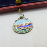 Sterling Silver & Enamel 'Forth Road Bridge' Scotland Charm Vintage c1960
