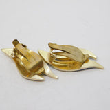 Aksel Holmsen Sterling Silver Gilt Blue Enamel Feather Clip-On Earrings Vintage
