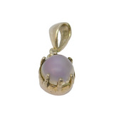 Sterling Silver Cabochon Moonstone With Amethyst Charm Pendant Vintage c1990