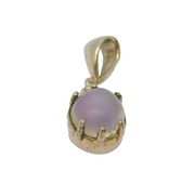 Sterling Silver Cabochon Moonstone With Amethyst Charm Pendant Vintage c1990