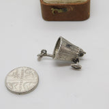 Sterling Silver Carrier Basket Charm Pendant Vintage c1970