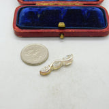Sterling Silver Intertwined Diamond Paste Charm Pendant Vintage c1970