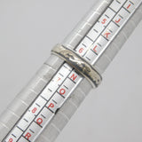 Sterling Silver Niello Enamel Patterned Band Ring Vintage c1970 Size M 1/2