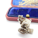Sterling Silver Carriage and Butler Charm Pendant Vintage c1970