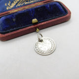 Sterling Silver Authentic Threepence Coin Charm Pendant Victorian 1881