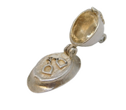 Sterling Silver Hand Cuffs in the Police Helmet Charm Pendant Vintage c1970