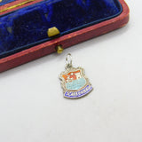Sterling Silver and Enamel Scarborough Shield Charm Pendant Vintage c1970
