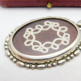Sterling Silver Hand Woven Mourning Style Pendant 1968 Birmingham Vintage
