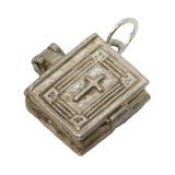 Sterling Silver Opening Nuvo Bible Charm Pendant Vintage c1970