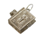 Sterling Silver Opening Nuvo Bible Charm Pendant Vintage c1970