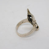 Chunky Sterling Silver Devil Form Bikers Ring Vintage c1990s