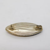 Sterling Silver Morpho Butterfly Wing Island Scene Brooch Antique c1920 Deco