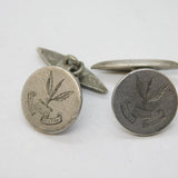 Sterling Silver 'Tea Research Institute' Pair of Cufflinks Antique 1932