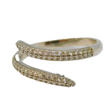 Sterling Silver Spinel Set Wrap Around Band Dress Ring Vintage c1970 Size S
