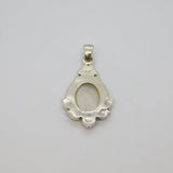 Sterling Silver Mother Of Pearl & Marcasite Antique Style Pendant Modern c2000s