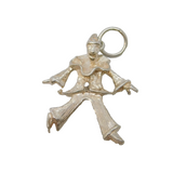 Sterling Silver Clown Jester Charm Pendant Vintage c1970s