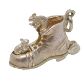 Sterling Silver Mice in the Shoe Charm Pendant Vintage c1970