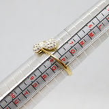 Gold On Sterling Silver Clay & Crystal Hearts Dress Ring Vintage c2000 Size P