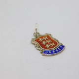 Sterling Silver Enamel Shield Jersey Souvenir Charm Pendant Vintage c1970