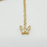Sterling Silver Gilt Graduating Paste Set Necklace Butterfly Clasp Vintage
