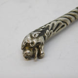 Victorian Sterling Silver Novelty Lion Form Miniature Button Hook Antique