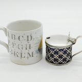 Edwardian Sterling Silver Floral Pattern Mustard Pot Antique 1908 Chester