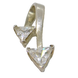 Sterling Silver Paste Triangles Contemporary Style Charm Pendant Vintage c1970