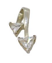 Sterling Silver Paste Triangles Contemporary Style Charm Pendant Vintage c1970