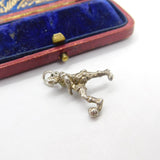 Sterling Silver Man Playing Football Charm Pendant Vintage c1970