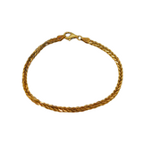 Italian Gold On Sterling Silver Spiga Chain Bracelet Contemporary c2000