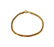 Italian Gold On Sterling Silver Spiga Chain Bracelet Contemporary c2000