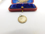 Sterling Silver George IV Threepence Coin Charm Pendant Antique 1936