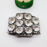 Victorian Cut Steel & Paste Set Belt Buckle Antique c1880