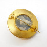 19th Century Gold Plated, Paste Set Mourning Brooch Antique c1860s