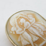 Victorian Sterling Silver Mounted Three-Graces Cameo Brooch Antique c1860
