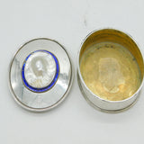 Edwardian Sterling Silver Natural Blistered Pearl Trinket Box Antique Chester